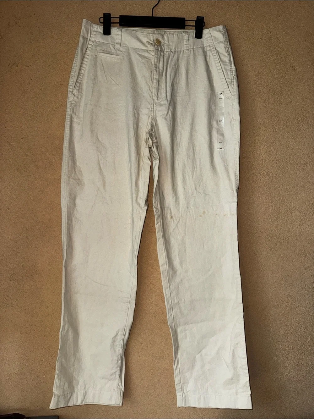 Tommy Hilfiger Men's Off-White linen  Chinos